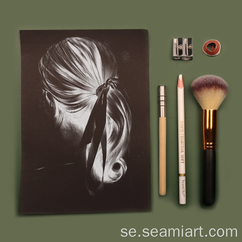 3st White Charcoal Pencil Wood Set